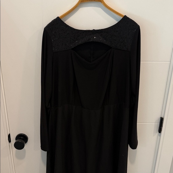 New Noir Black Long Sleeve Beaded Yoke Dress size 2X - Picture 3 of 10